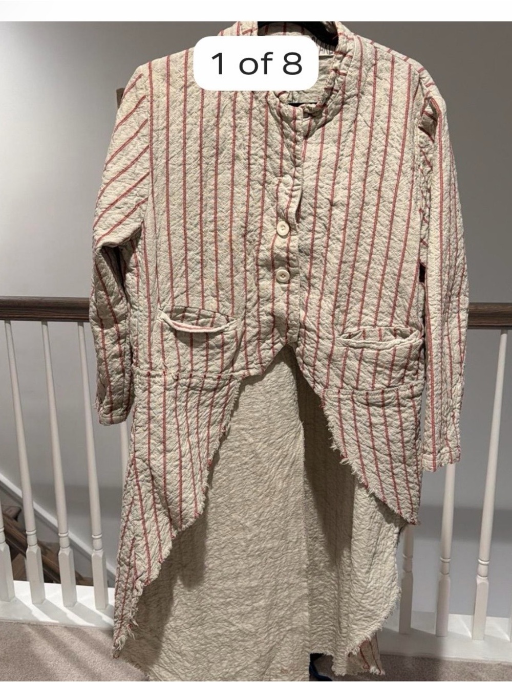 Magnolia Pearl Cream Jacket with Red Pinstripes